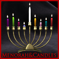 Menorah&Candles prop for Poser