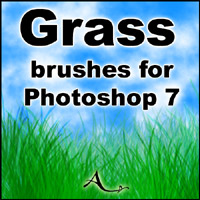4 Grass Brushes for Photoshop 7